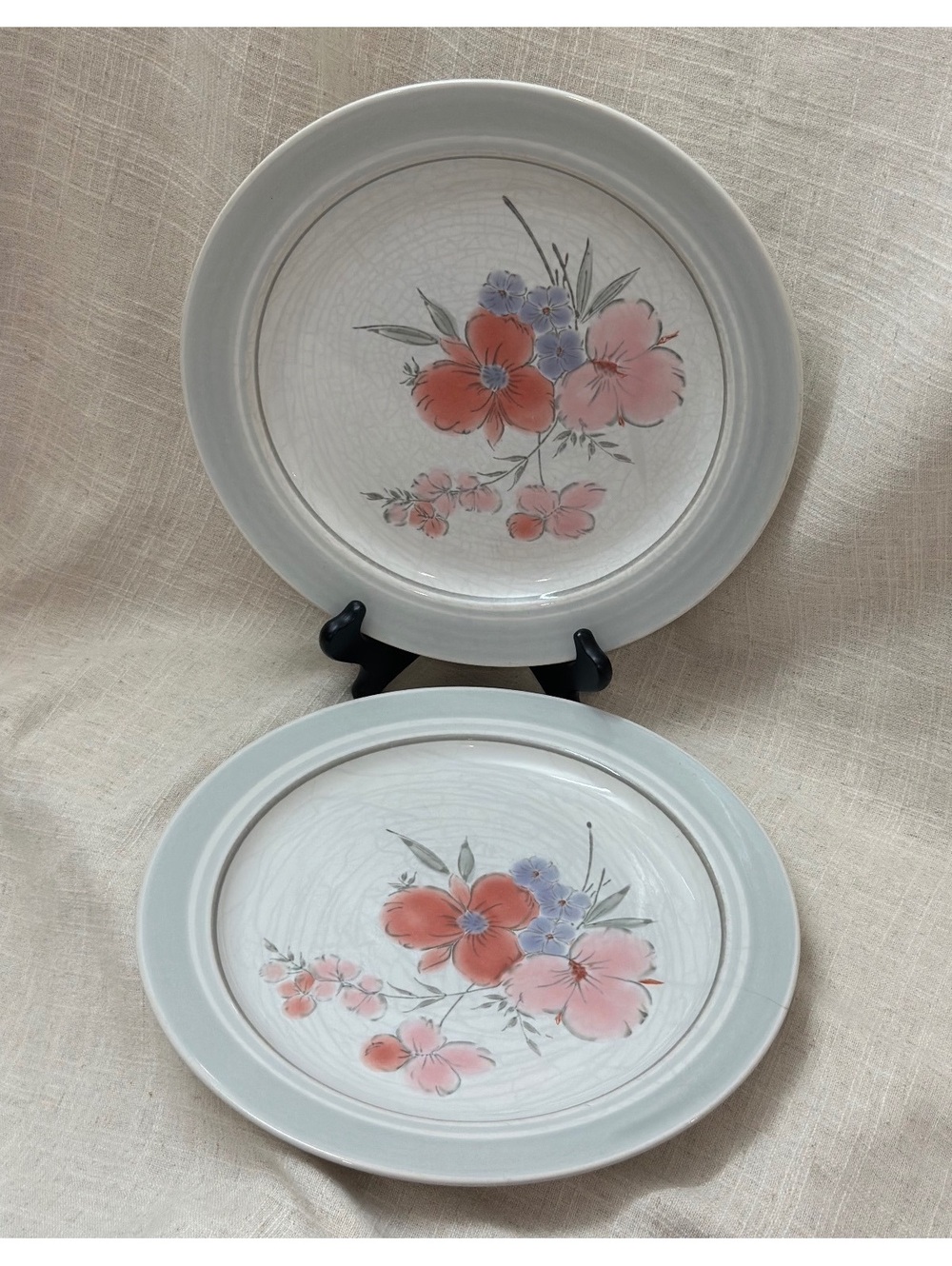 1985 Galleria Collection Floral Stoneware JMP Marketing 10.5" Dinner Plates
